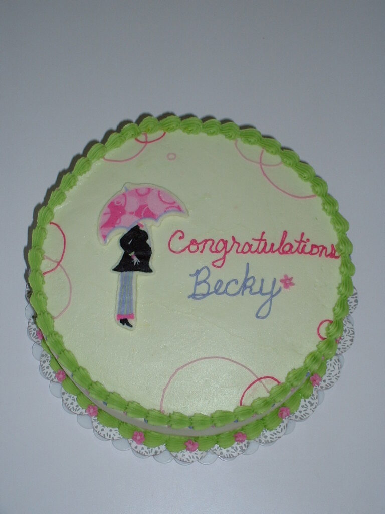 Sugar Whimzy round cake for a baby shower